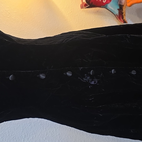 Vintage Black Velvet Party Dress Moda International Size 10 - Picture 3 of 9